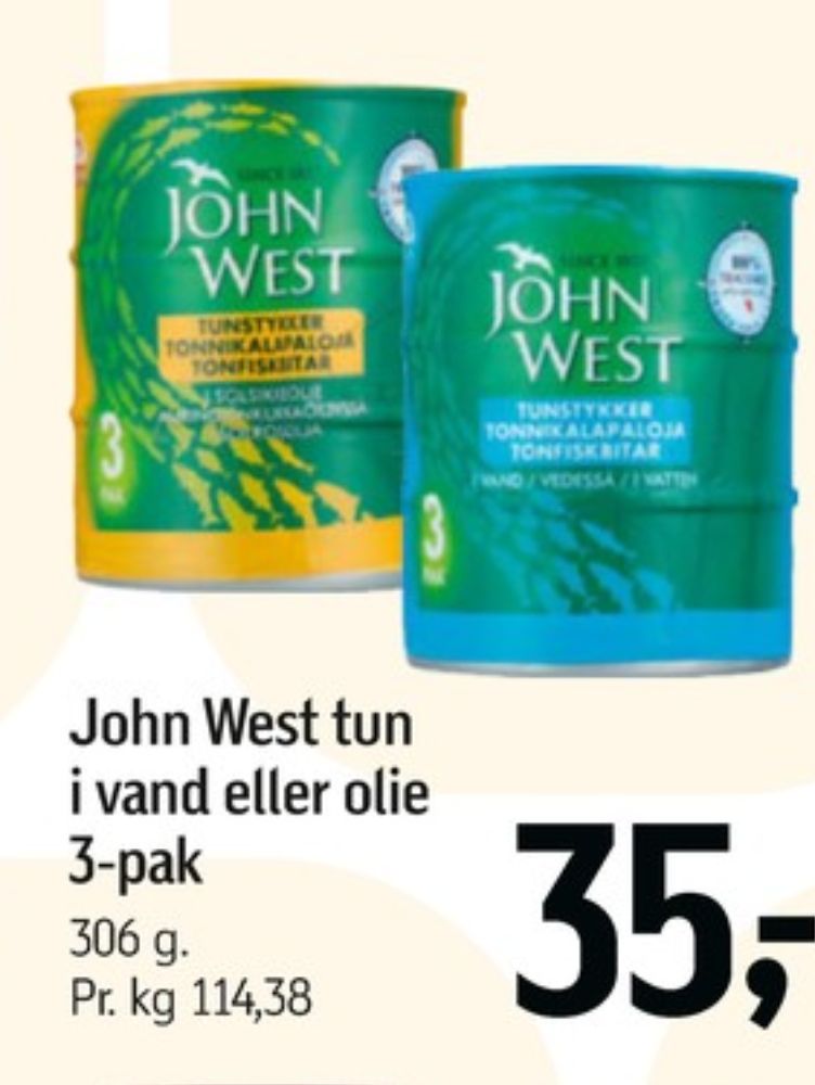 John West, Tun i solsikkeolie
