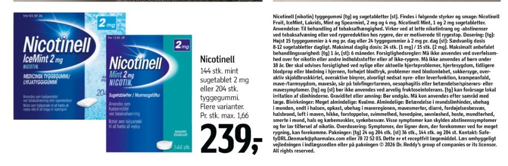 Nicotinell, Nikotintyggegummi