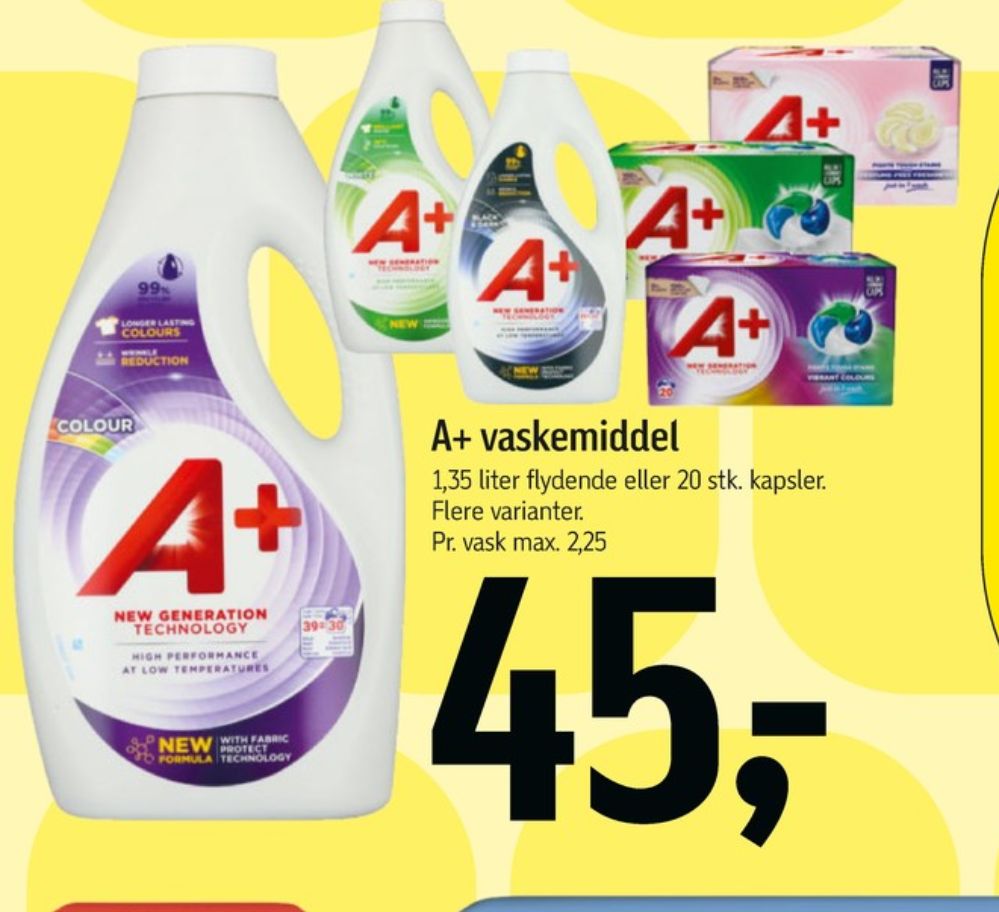 A+, Vaskemiddel-flydende