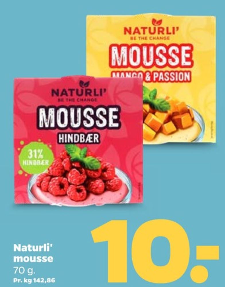 Naturli', Mousse Hindbær