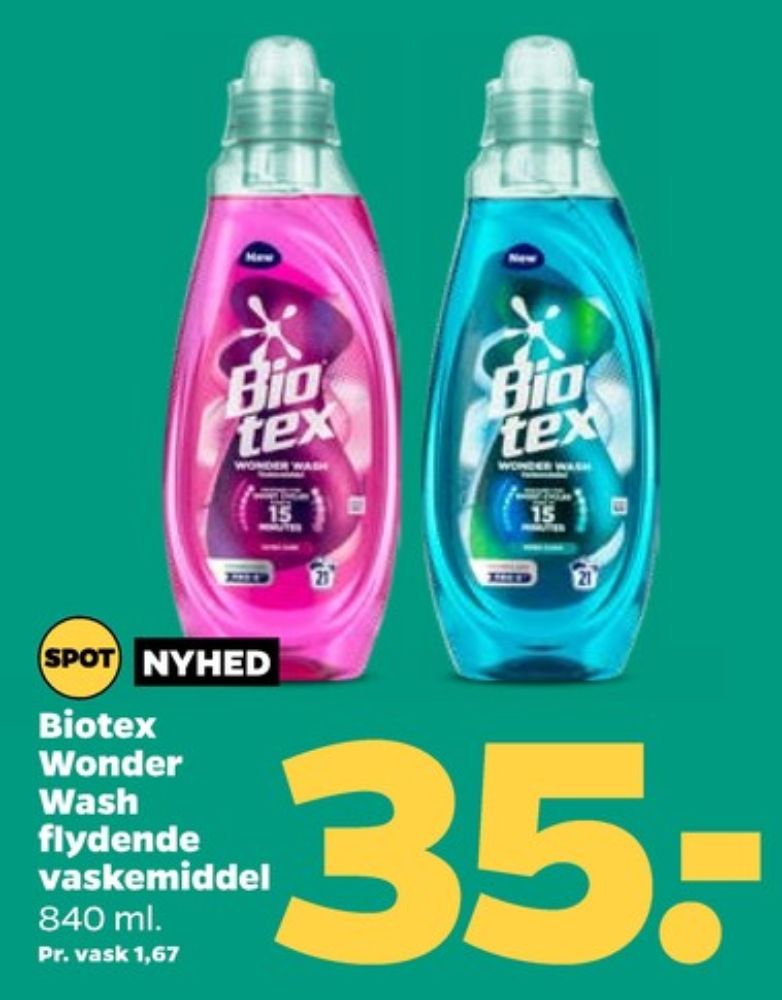 Biotex, Vaskemiddel-flydende