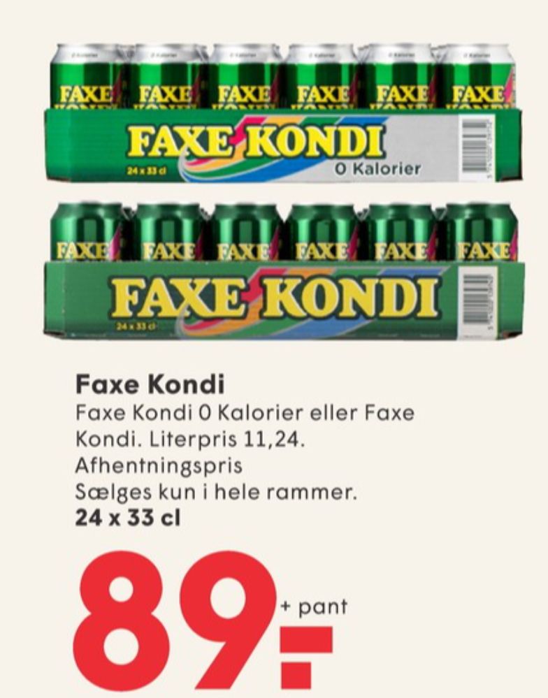 Faxe Kondi 0 Kalorier, Sportssodavand 24 pk.