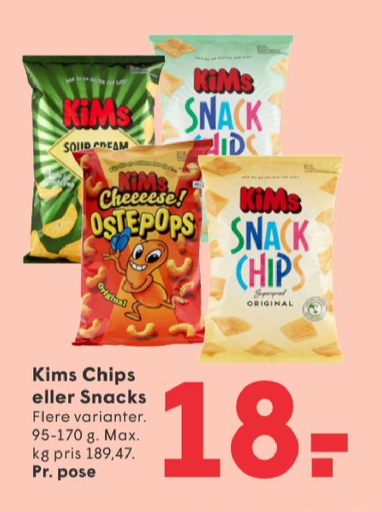 Kims, Snack Chips Souer cream & onion