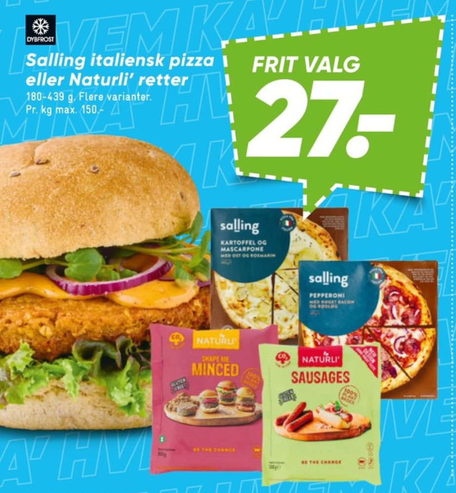 Salling, Pepperoni Røget Bacon og Rødløg Pizza