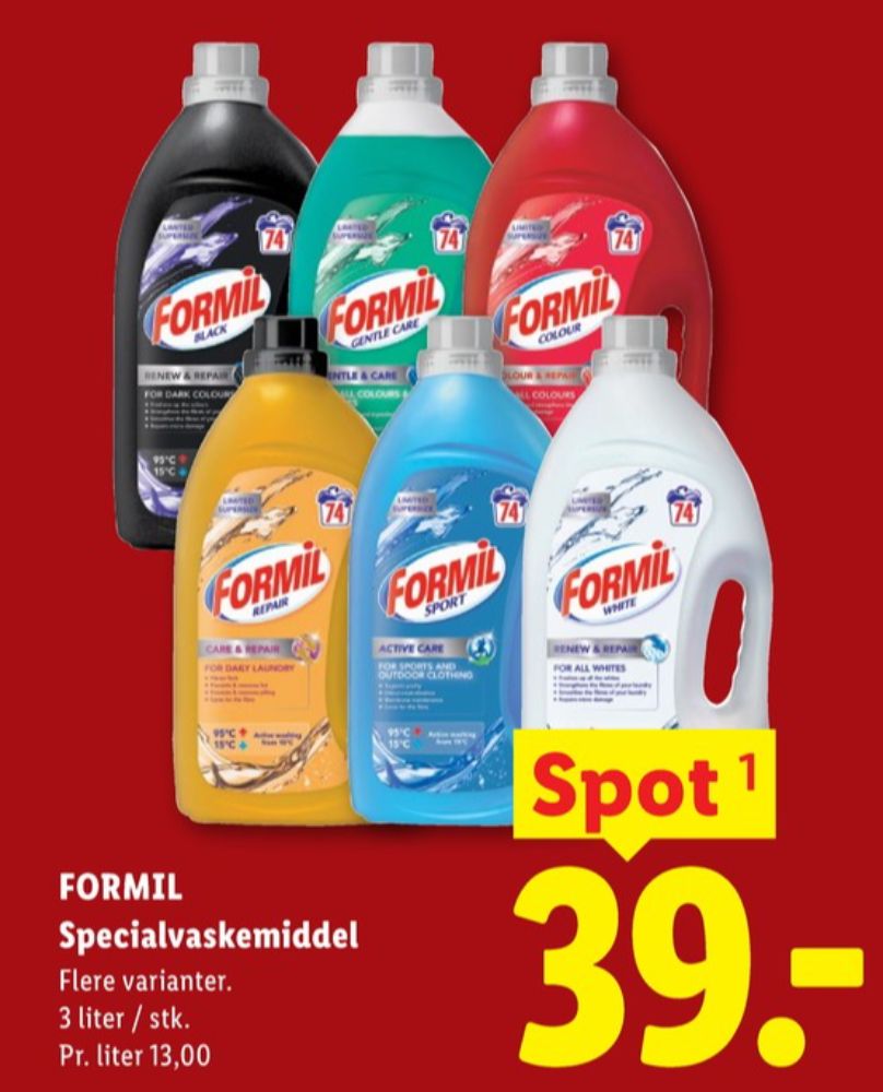 Formil, Vaskemiddel-flydende
