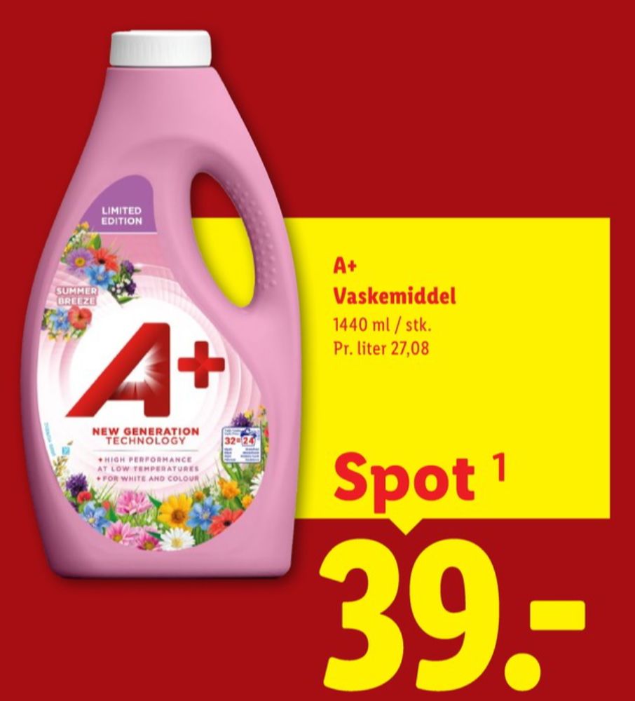 A+, Vaskemiddel-flydende