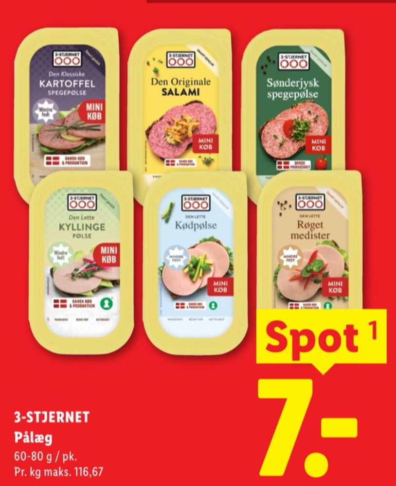 3-stjernet Gul bordpak, Røget Medister - Den Lette