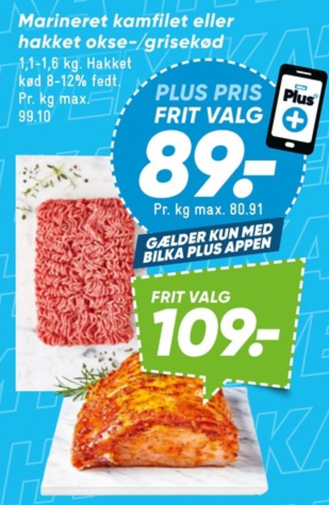 Hakket grise og okskød 8-12%
