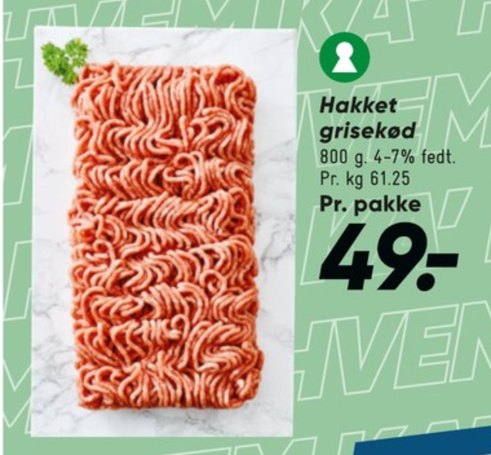 Hakket grisekød 4-7%