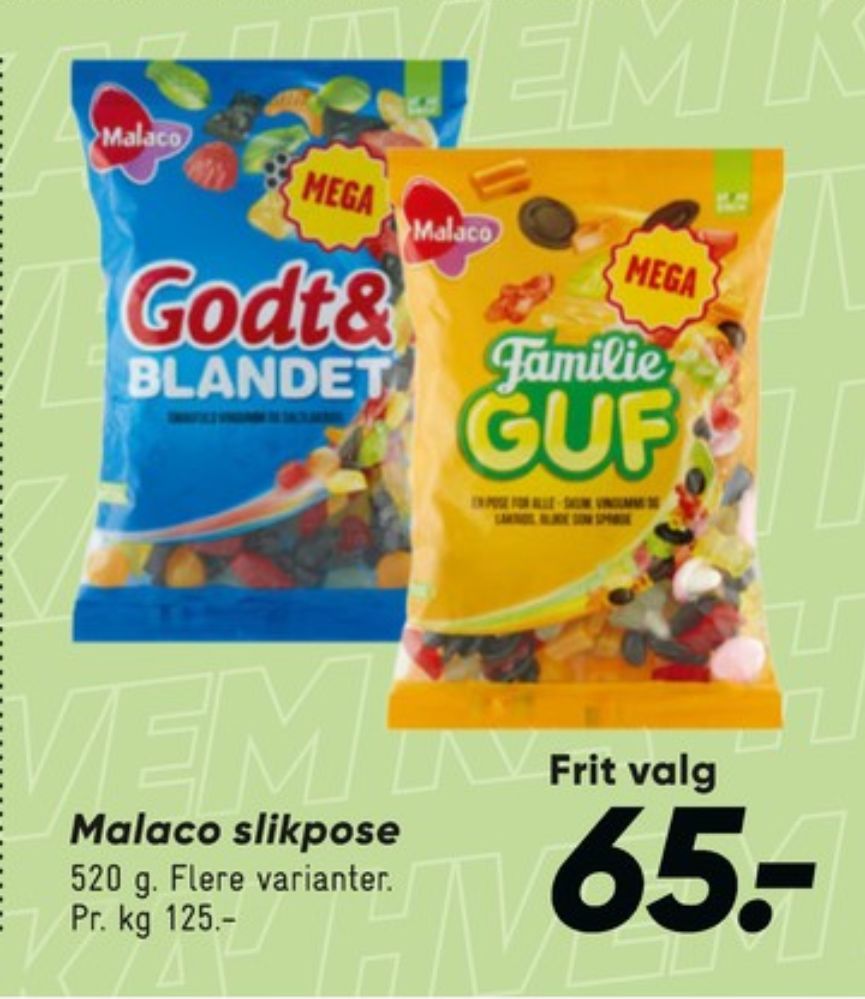 Malaco Godt & Blandet, Slikposer