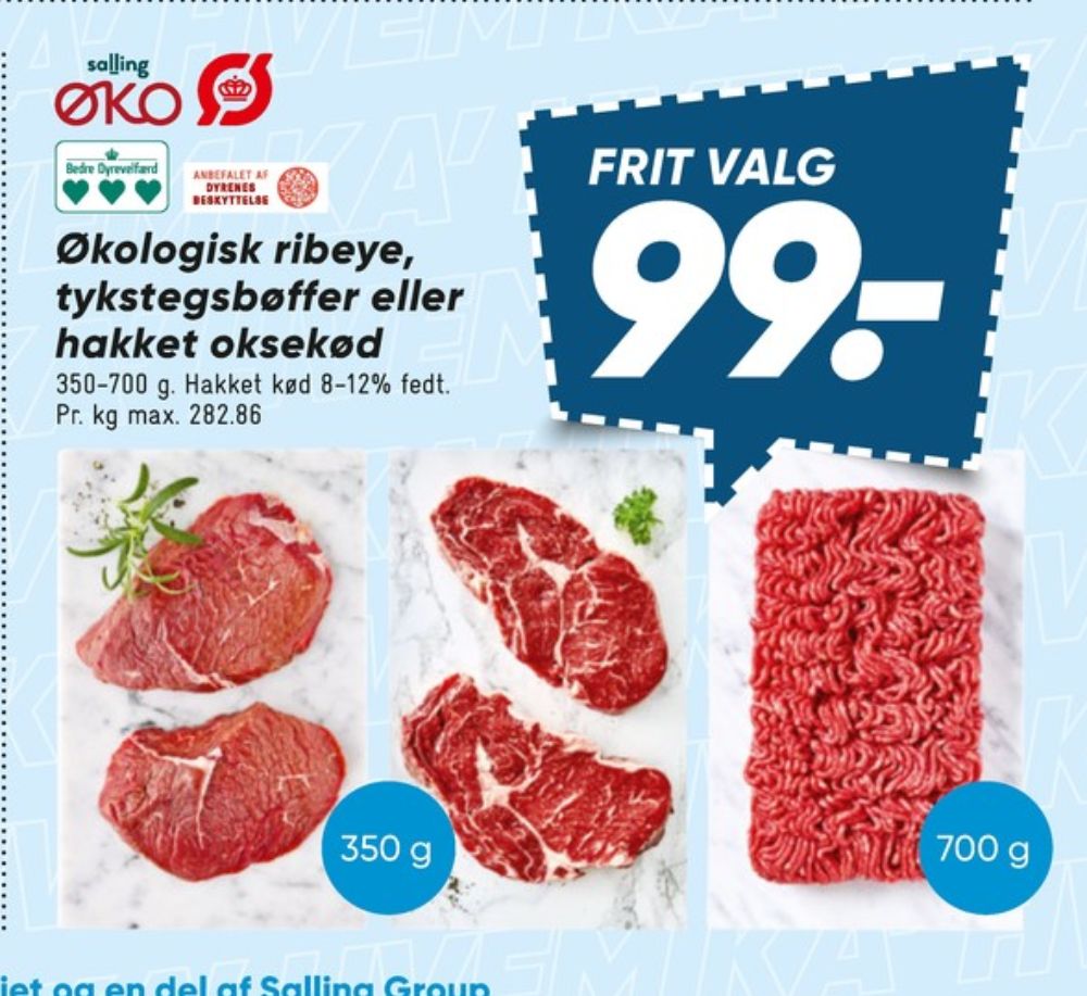 Salling ØKO, Hakket oksekød 8-12%