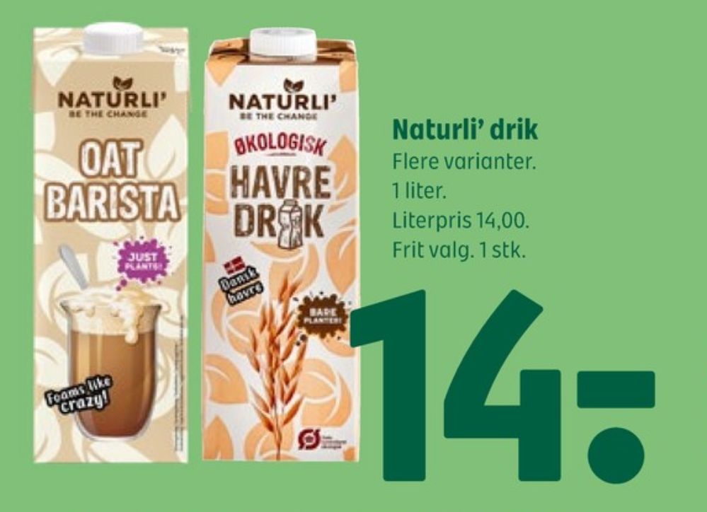 Naturli' Oat Barista, Havredrik