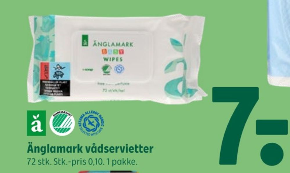 Änglamark, Vådservietter