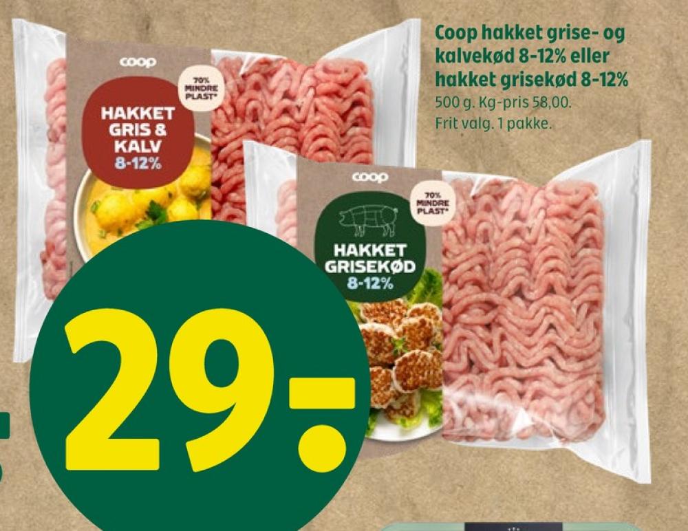 Coop, Hakket grisekød 8-12%