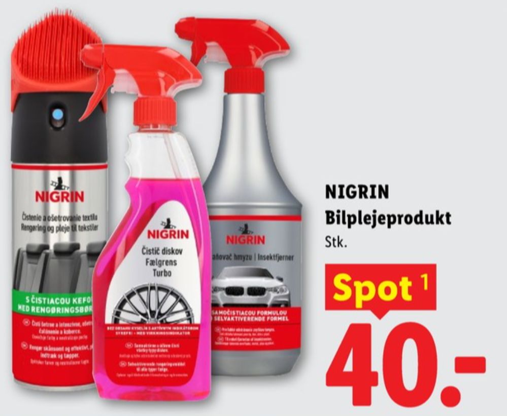 Nigrin, Autoprodukter