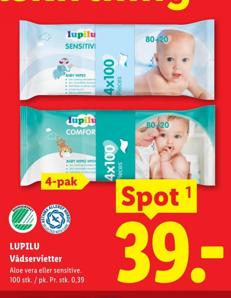 Lupilu, Vådservietter