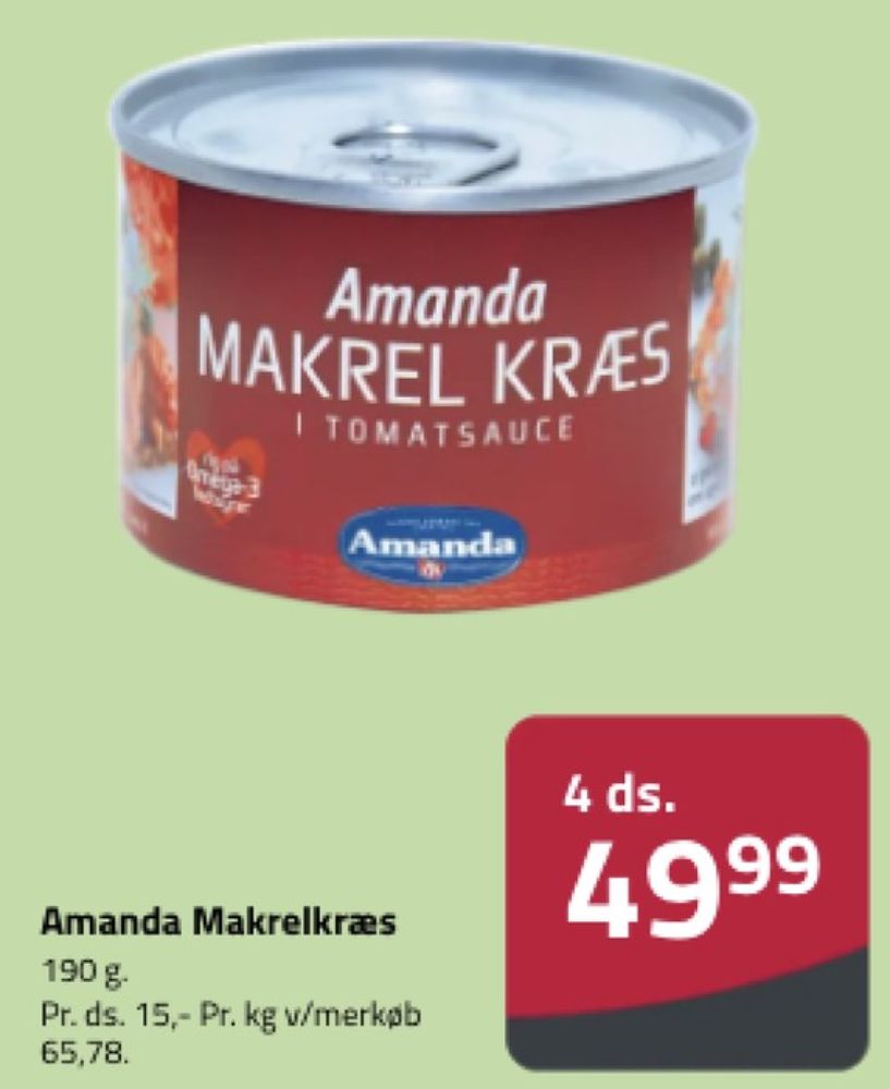 Amanda Seafood, Makrel Kræs i Tomatsauce