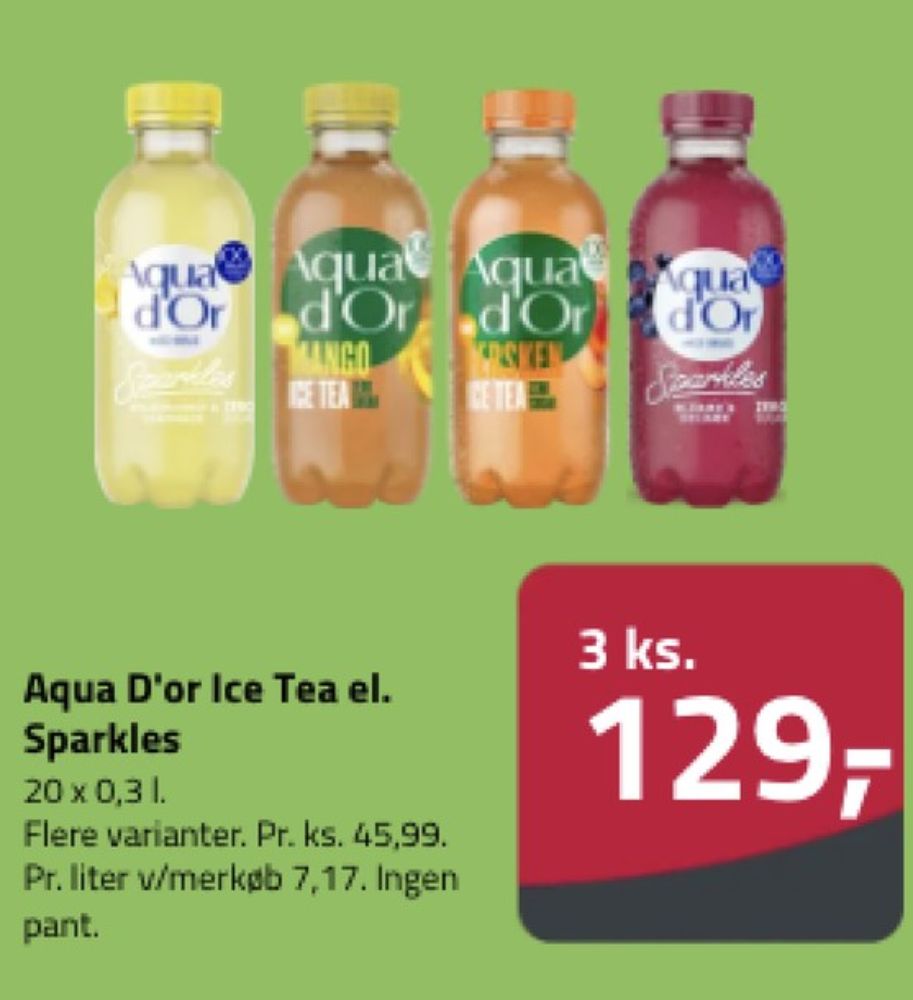 Aqua d'Or Sparkles, Mineralvand med brus blåbær og solbær 20 pk.