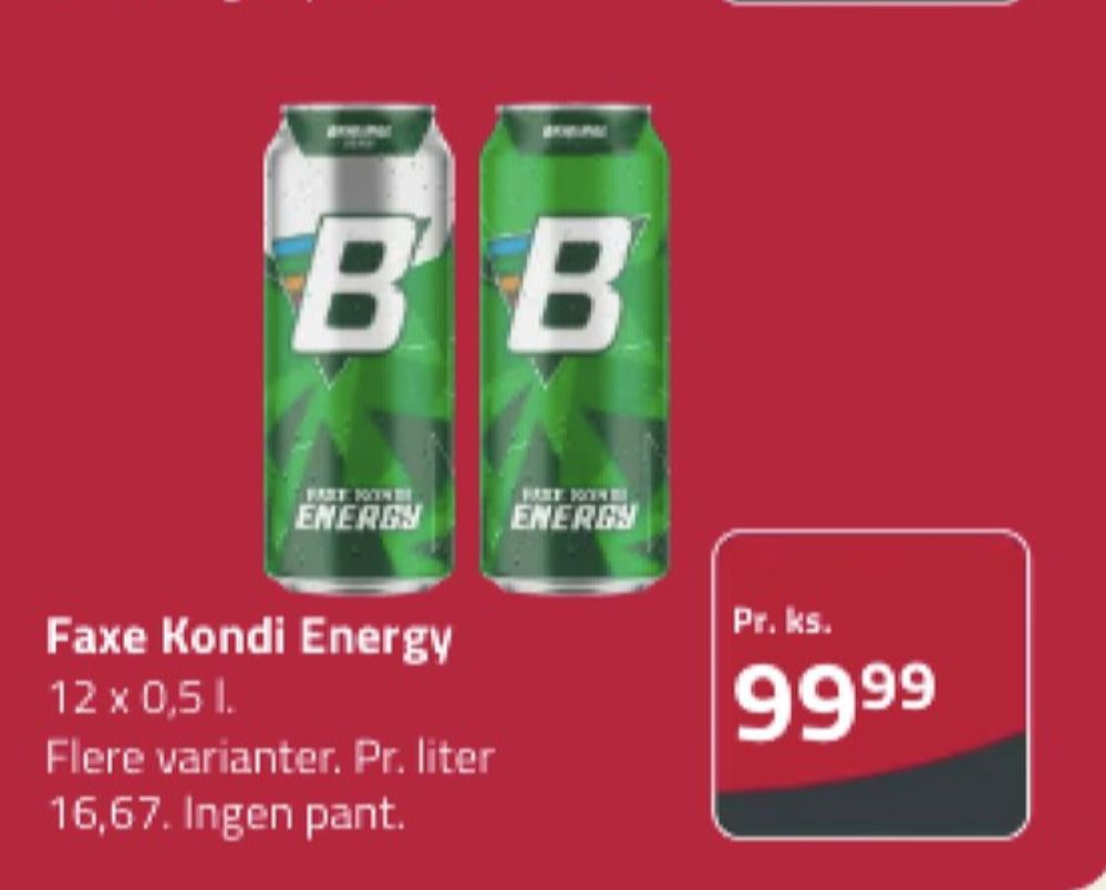 Faxe Kondi Energy, Energidrik 12 pk.