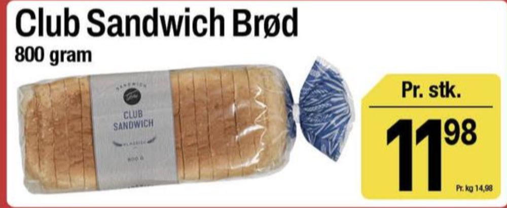Gestus, Club Sandwichbrød