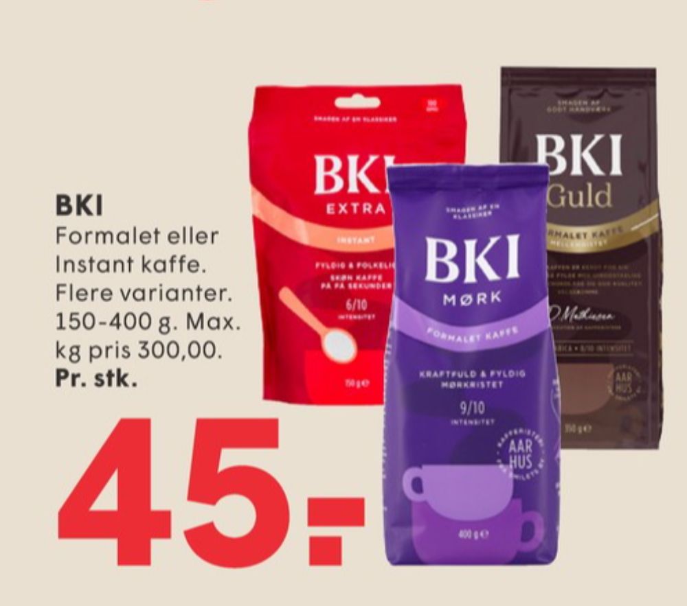 BKI Extra, Instant Kaffe