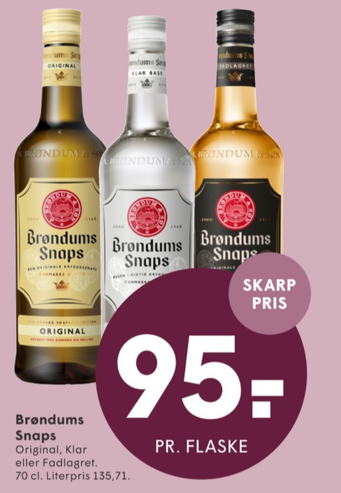 Brøndums  Klar, Snaps