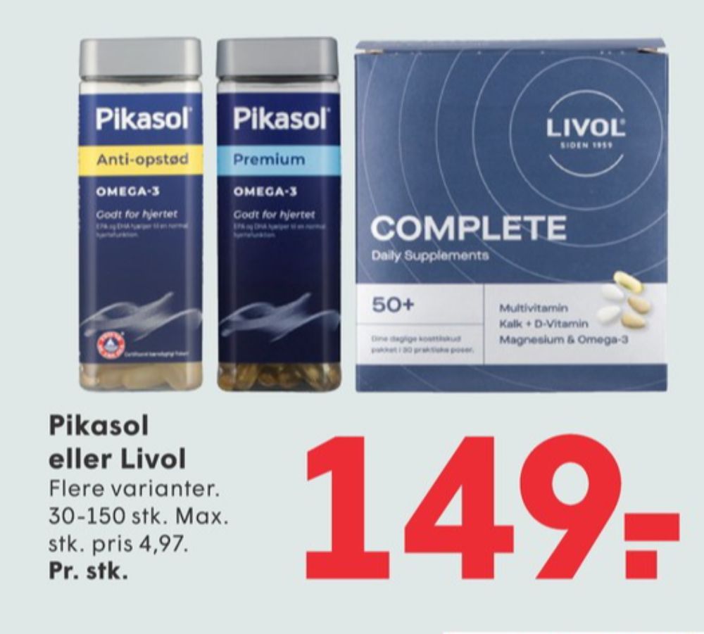 Livol, Kosttilskud