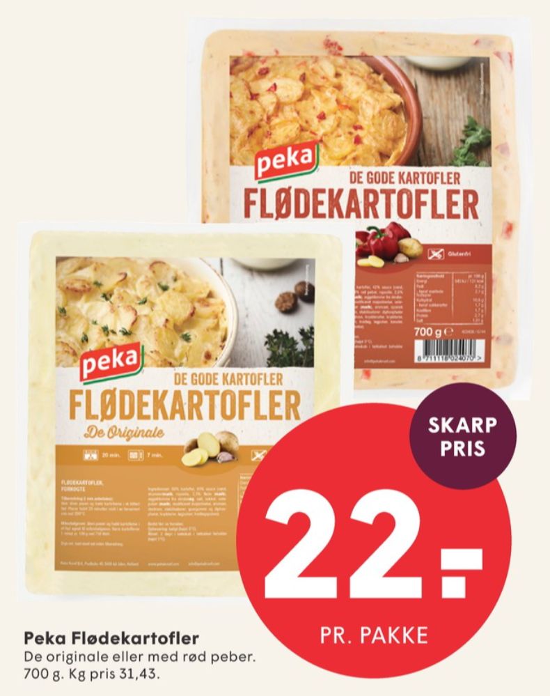 Peka, Flødekartofler
