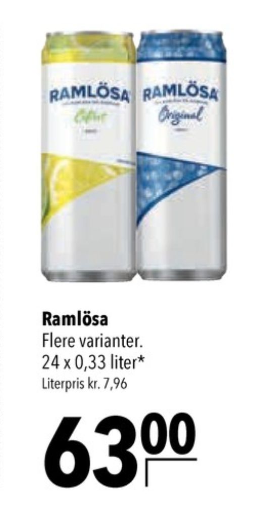 Ramlösa Citrus, Mineralvand med brus 24 pk.