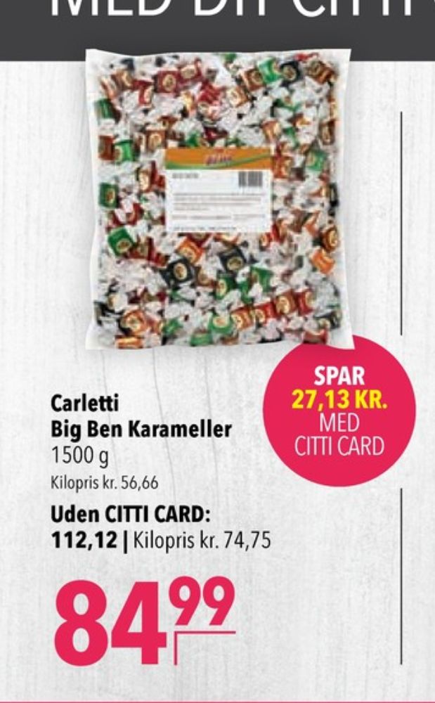 Carletti Big Ben, Karameller Blandede