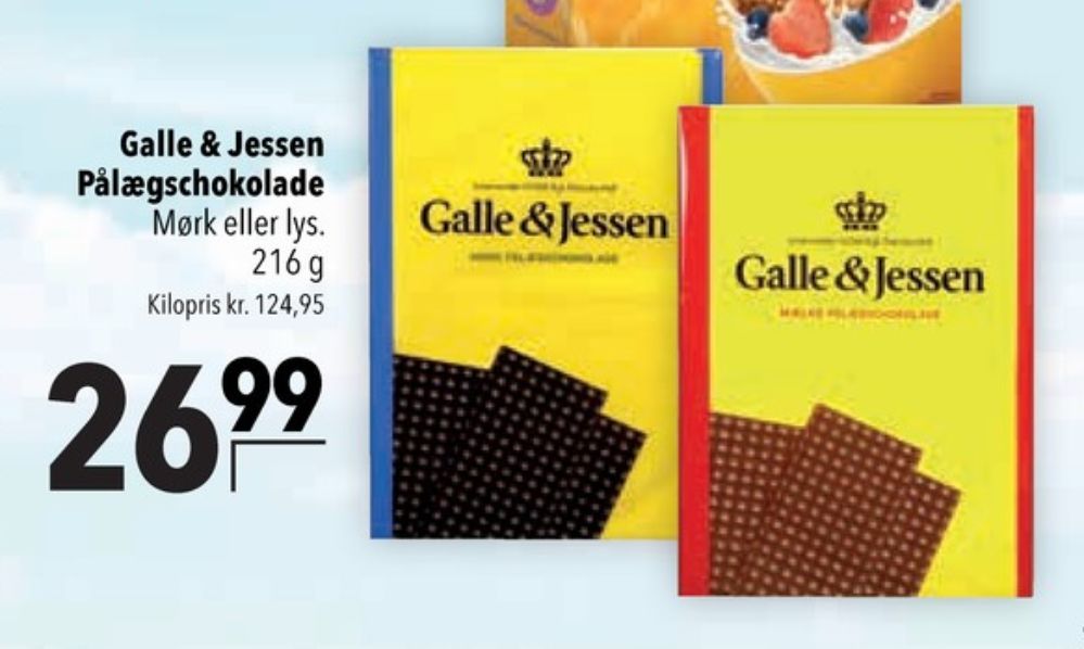 Galle & Jessen, Pålægschokolade Mørk