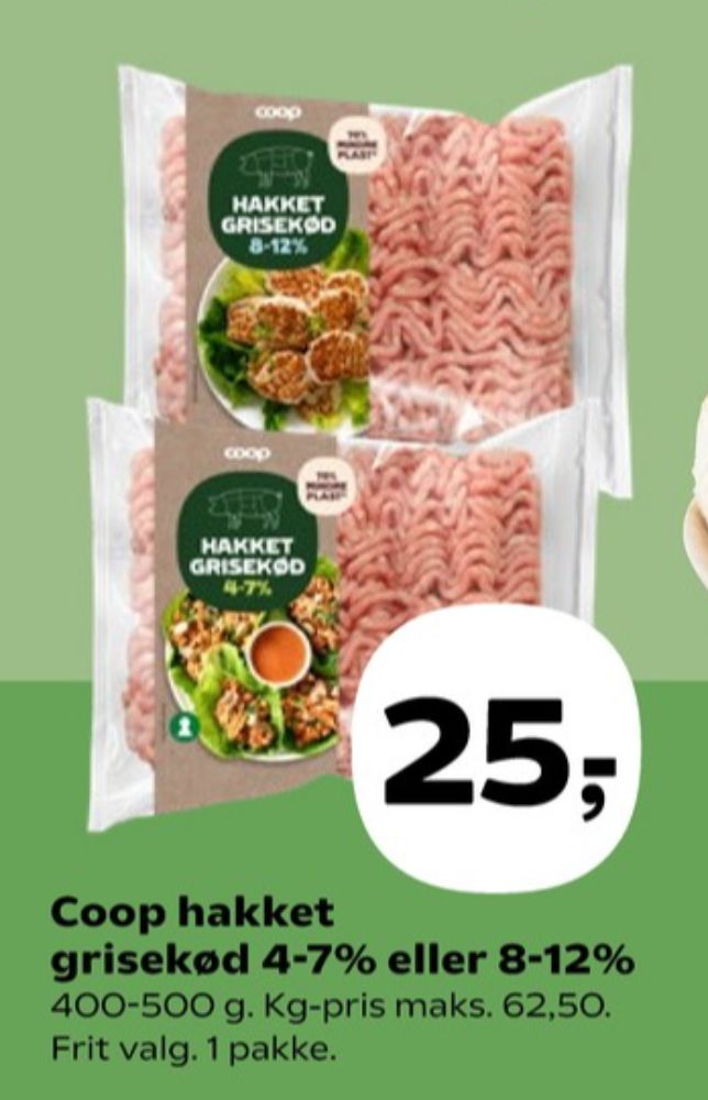 Coop, Hakket grisekød 8-12%