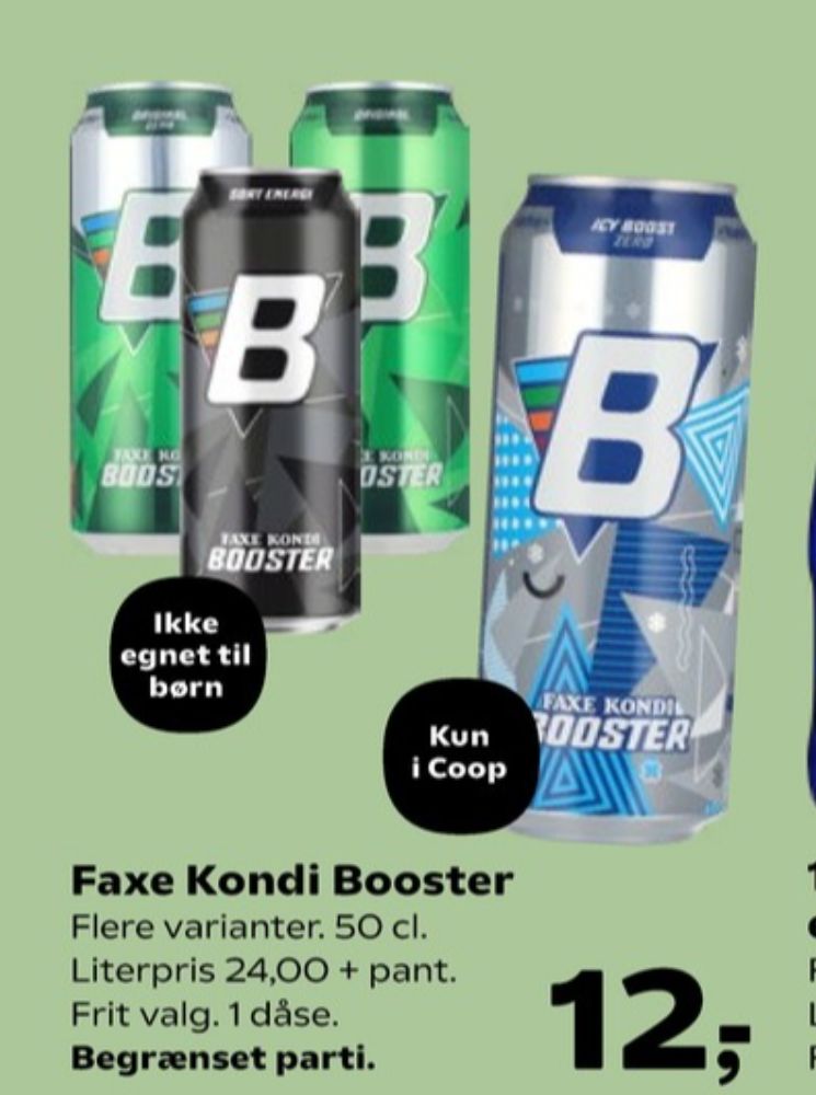 Faxe Kondi Booster Original Zero, Energidrik