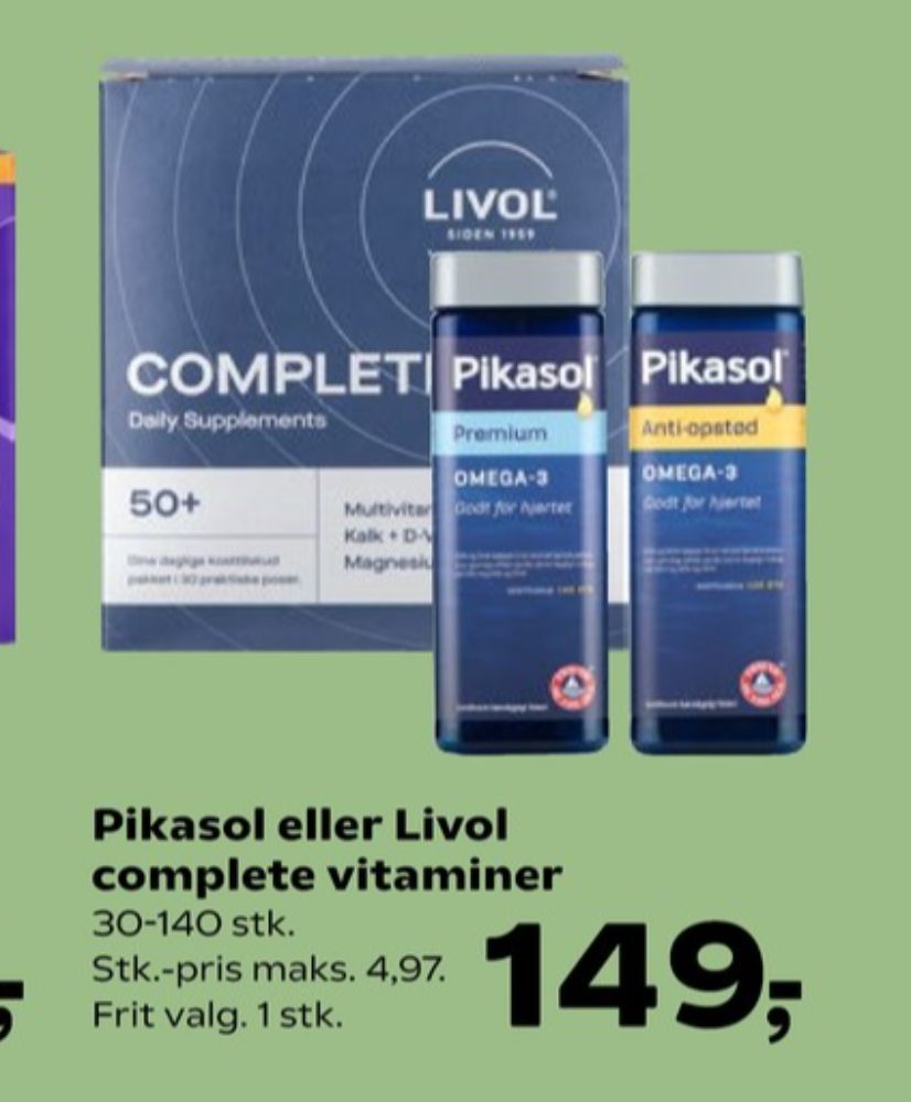 Livol, Kosttilskud