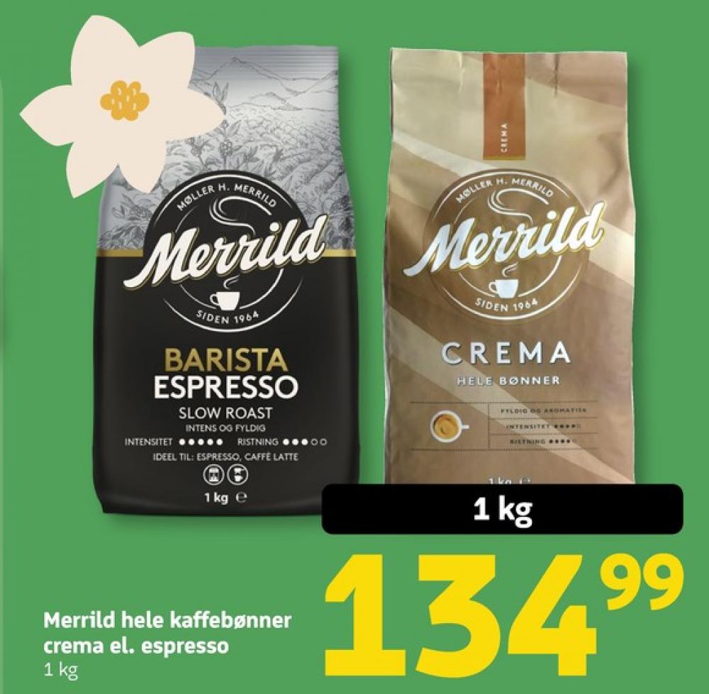 Merrild Crema, Kaffebønner