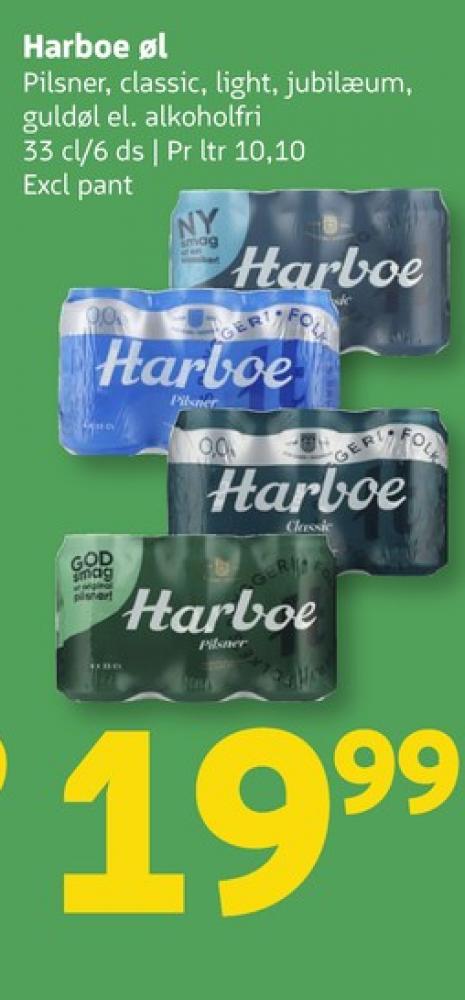Harboe Classic 0,0%, Øl - Alkoholfri 6 pk.