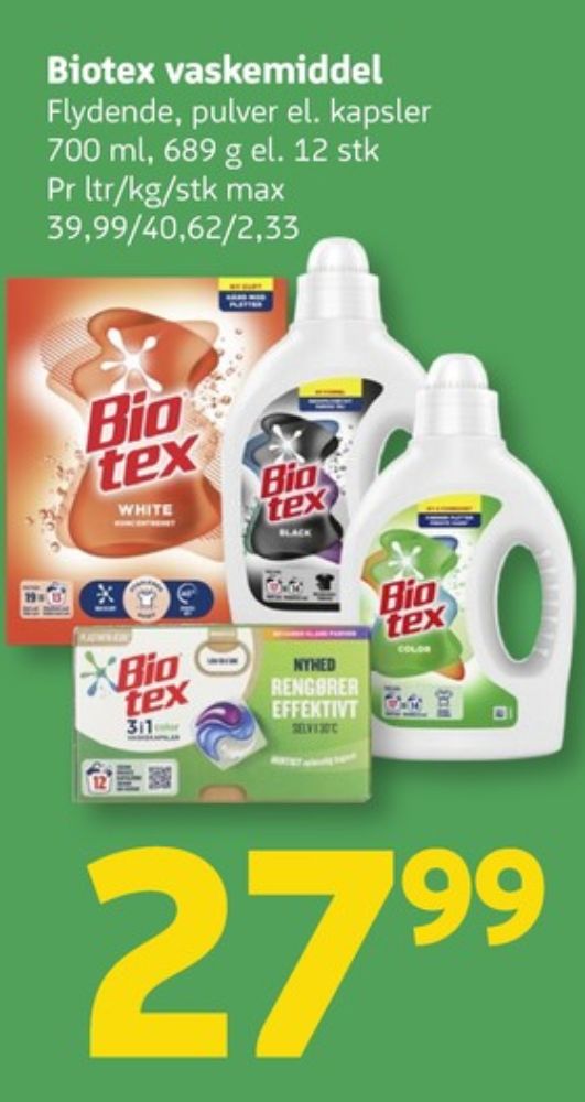 Biotex, Vaskemiddel-flydende