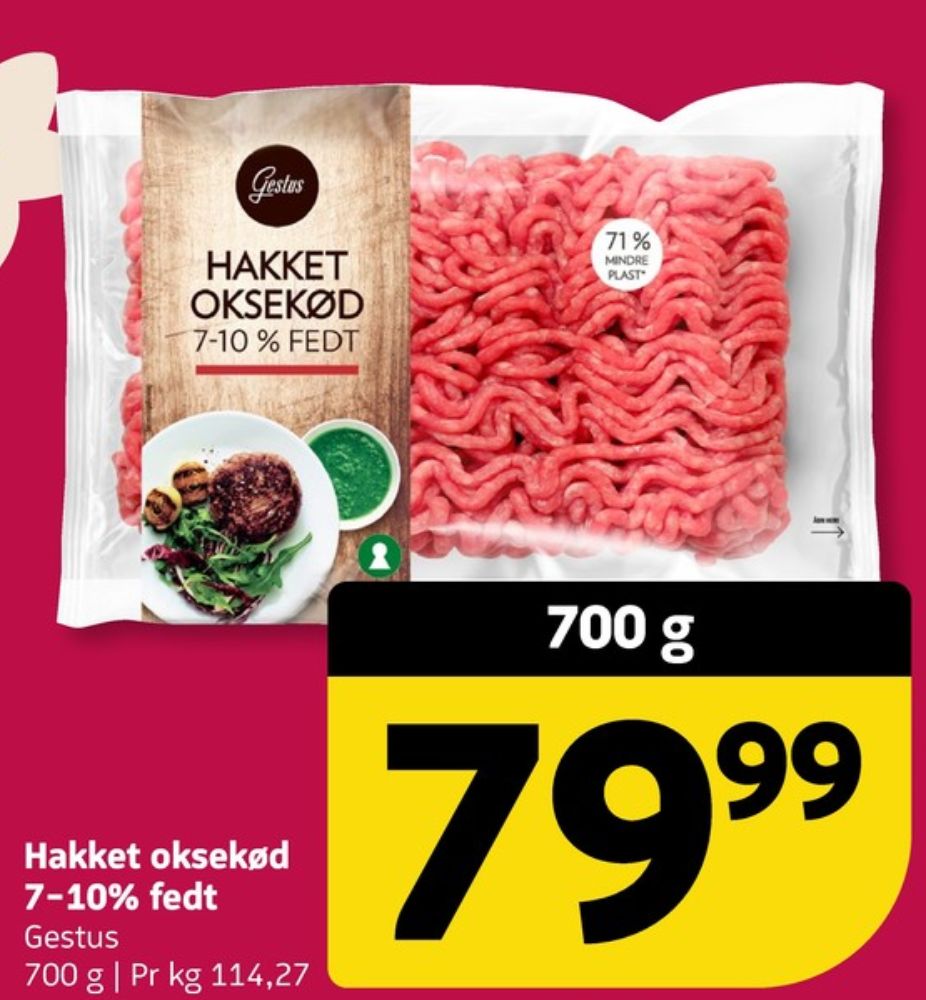 Gestus, Hakket oksekød 7-10%