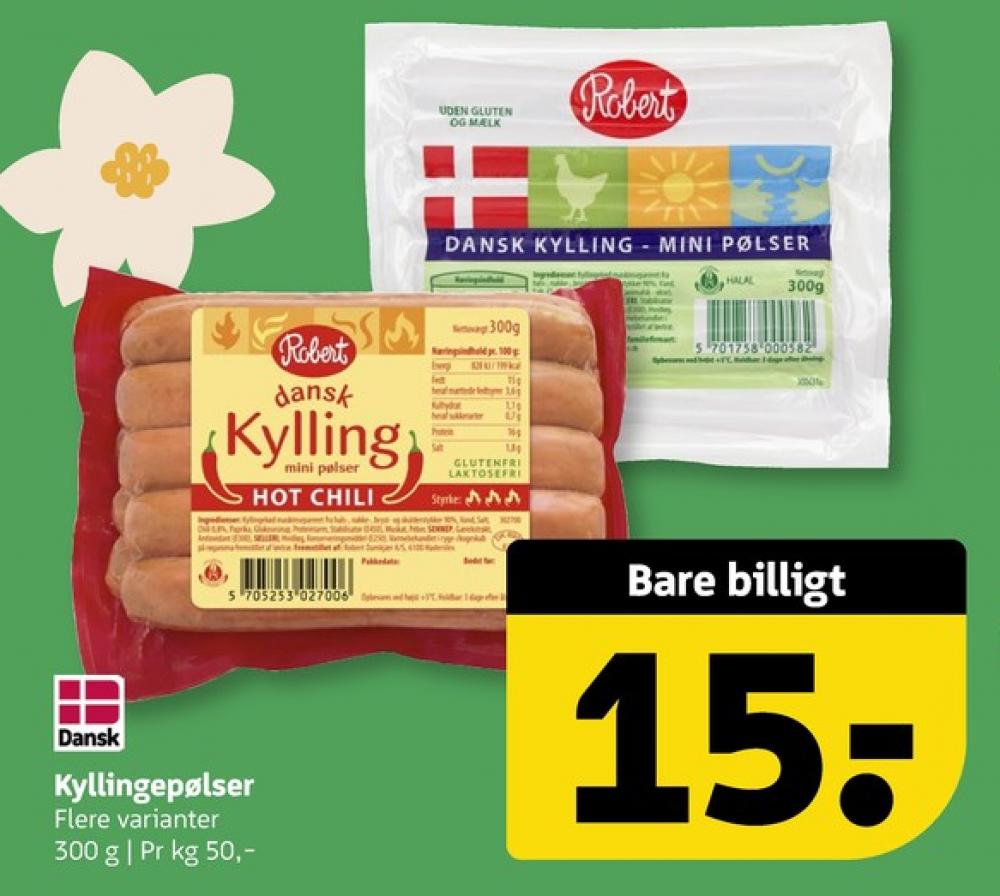 Robert, Kyllingepølser Mini Original