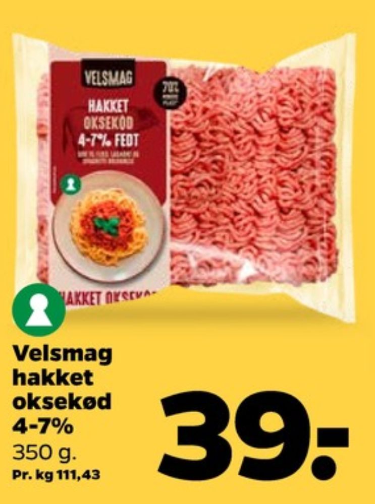 Velsmag, Hakket oksekød 4-7%
