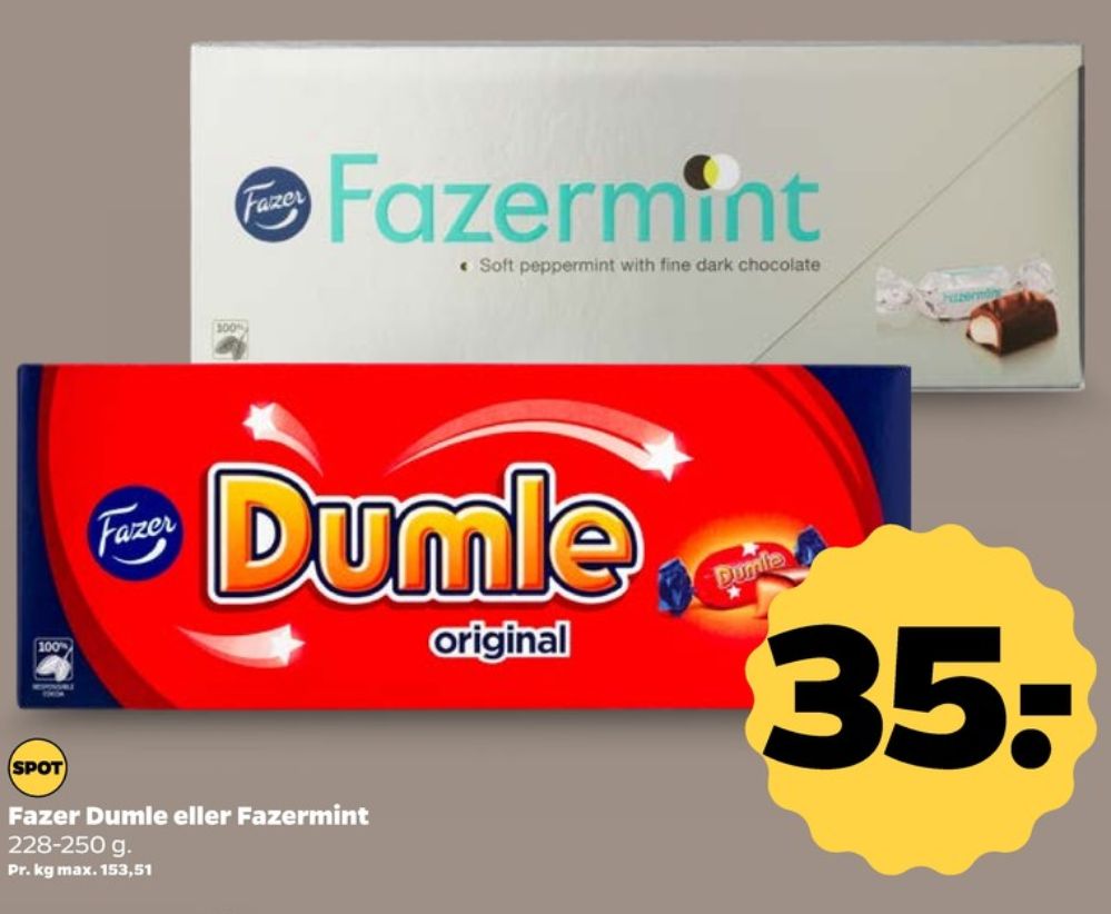 Fazer Fazermint, Dessertchokolade