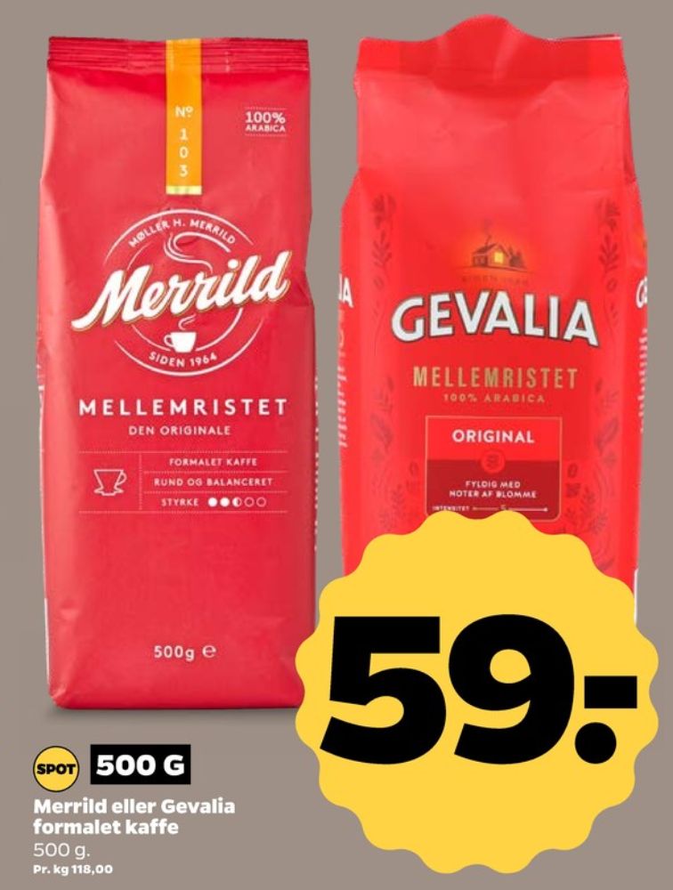 Merrild Mellemristet, Kaffe Formalet