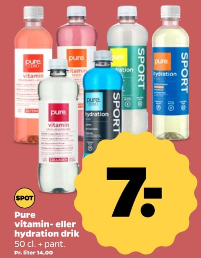 Pure, Vitamindrik Lime & Raspberry