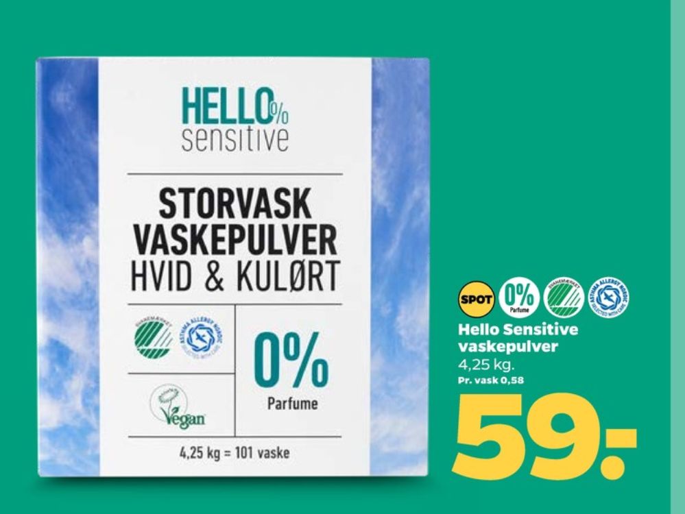 Hello Sensitive, Vaskepulver