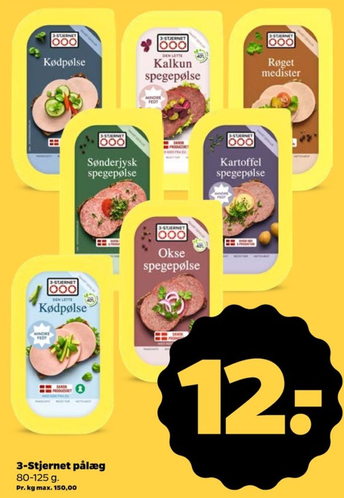 3-stjernet Gul bordpak, Kødpølse