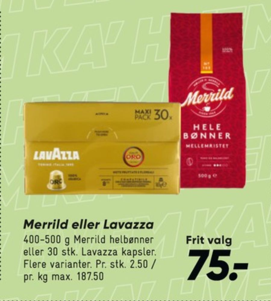 Merrild Mellemristet, Kaffebønner