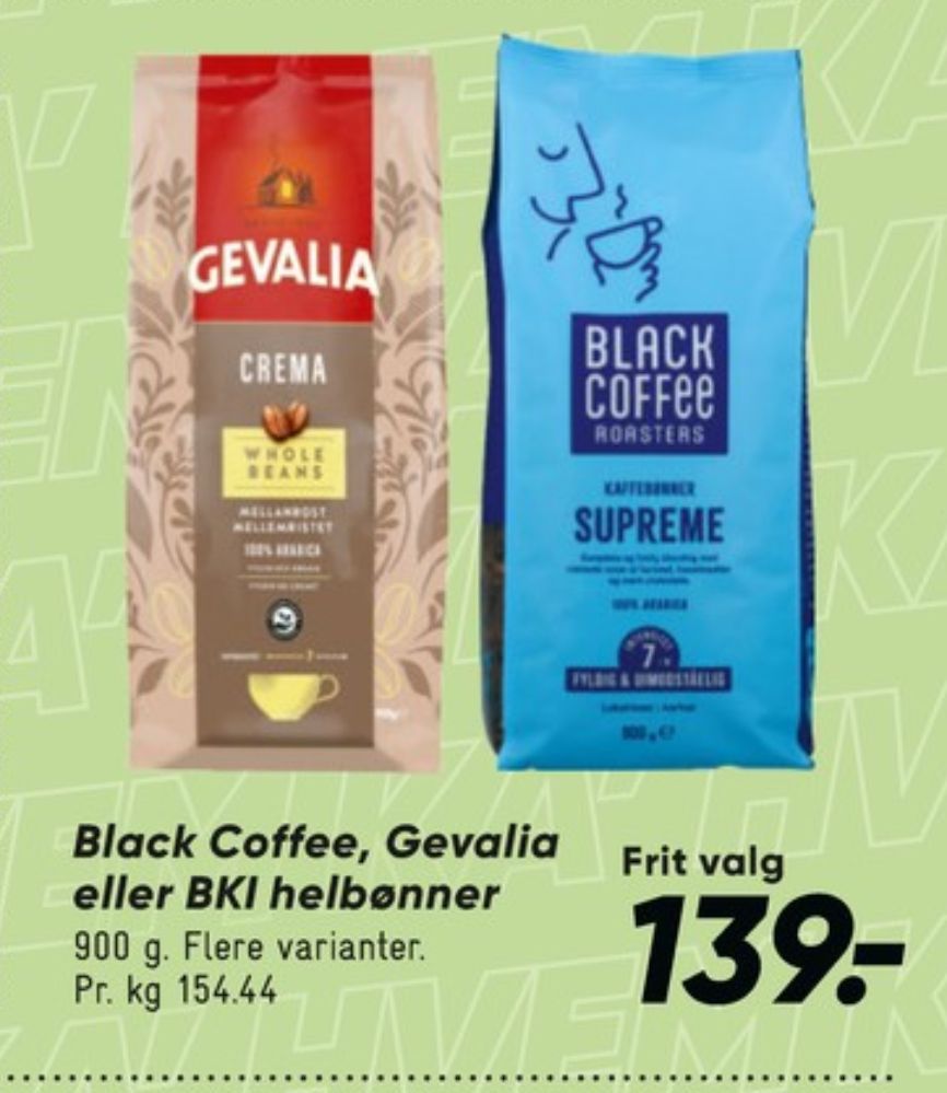BKI Extra, Kaffebønner