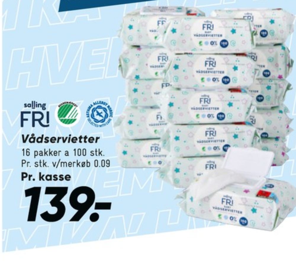 Salling Fri, Vådservietter