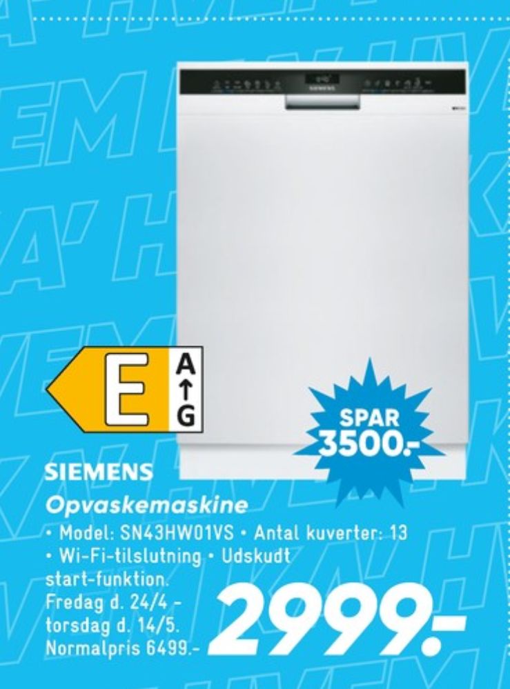 Siemens, Opvaskemaskine