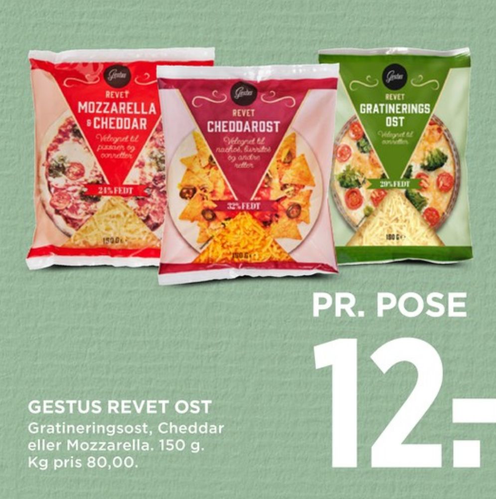Gestus, Revet Ost Gratineringsost